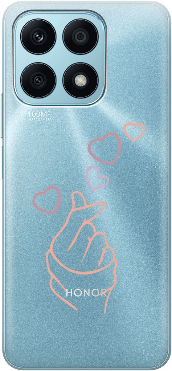 

Силиконовый чехол на Honor X8a с 3D принтом "K-Heart" прозрачный, Прозрачный;розовый, 158893