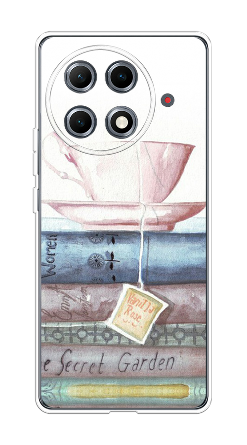 

Чехол на Tecno Camon 30S Pro "Книжное чаепитие", Желтый;розовый;белый, 309550-1