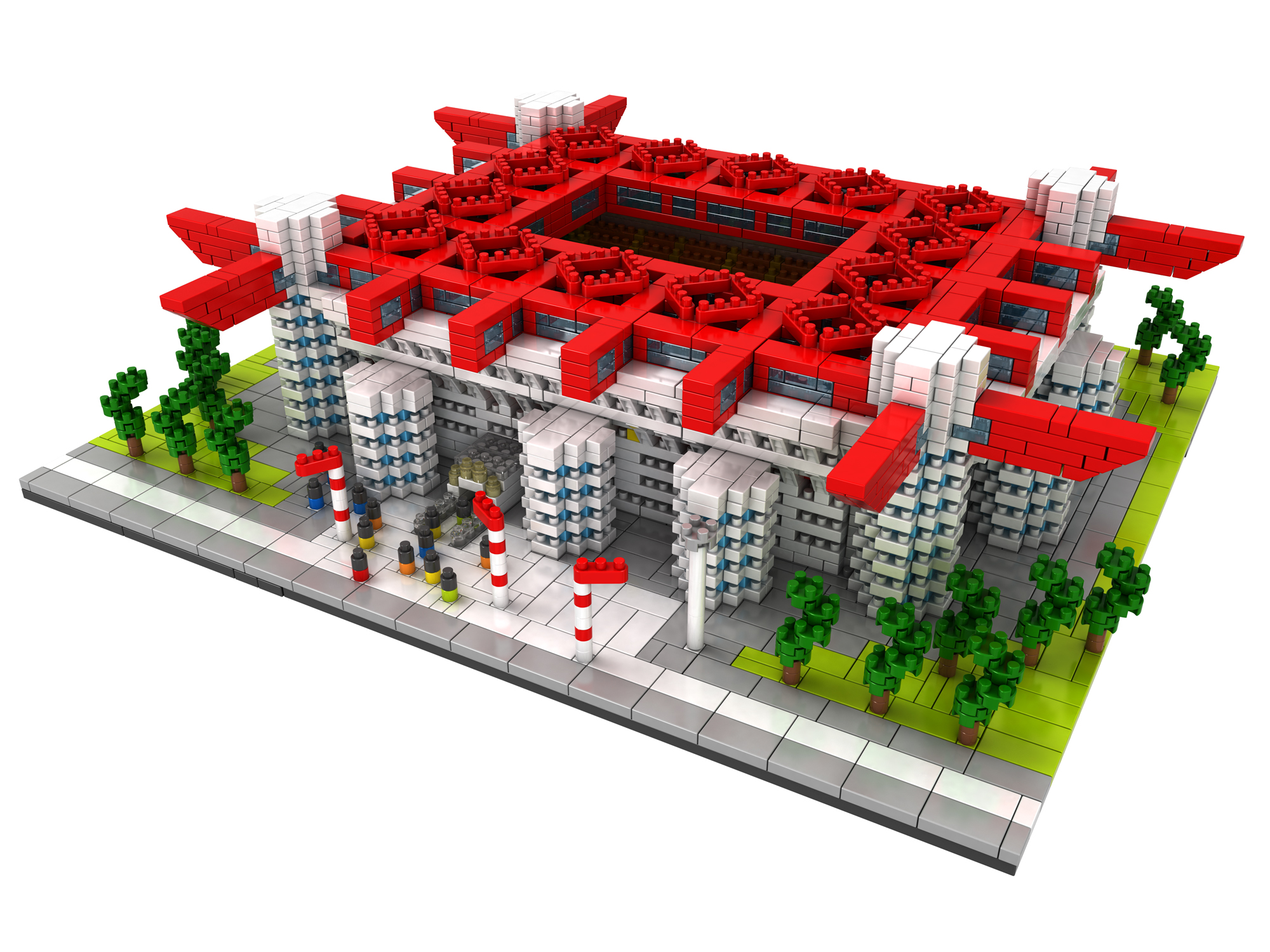 Конструктор 3D из миниблоков RTOY Футбольный стадион Сан Сиро 3800 эл JM9912-3