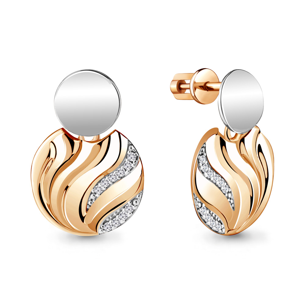 

Серьги подвески из серебра с фианитом Aquamarine 48278А_925_з, 48278А_925_з
