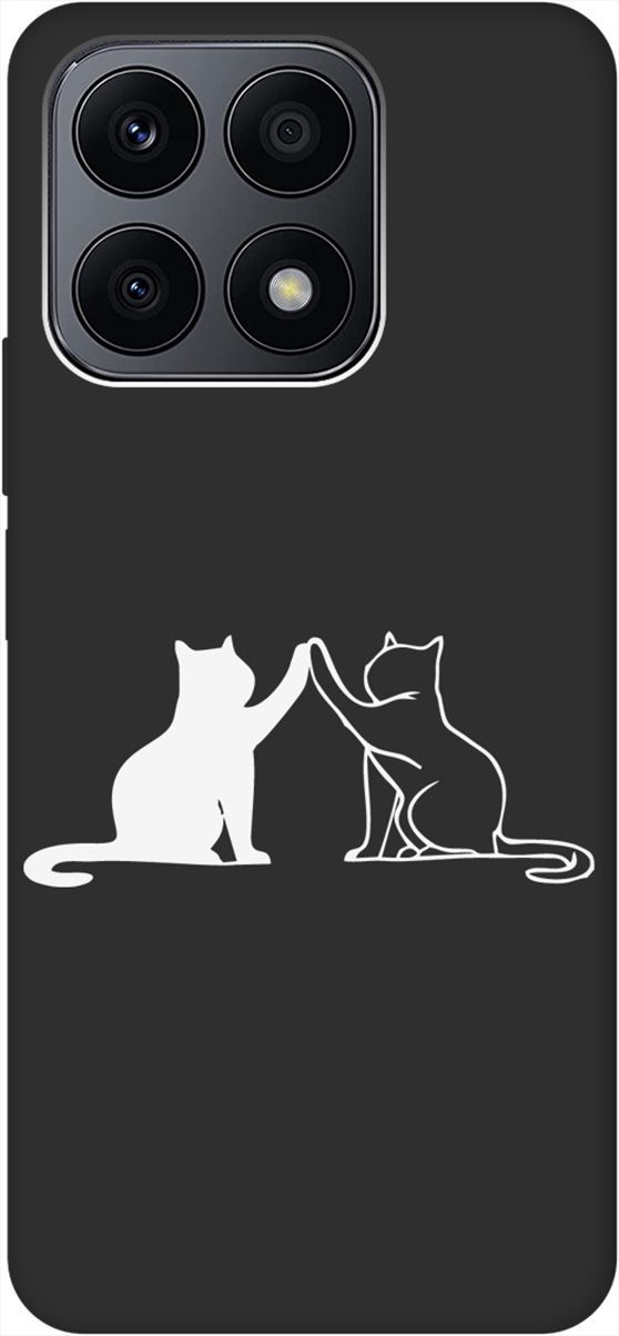 

Матовый Soft Touch силиконовый чехол на Honor X8a с 3D принтом "Cats W" черный, Черный;белый, 158895
