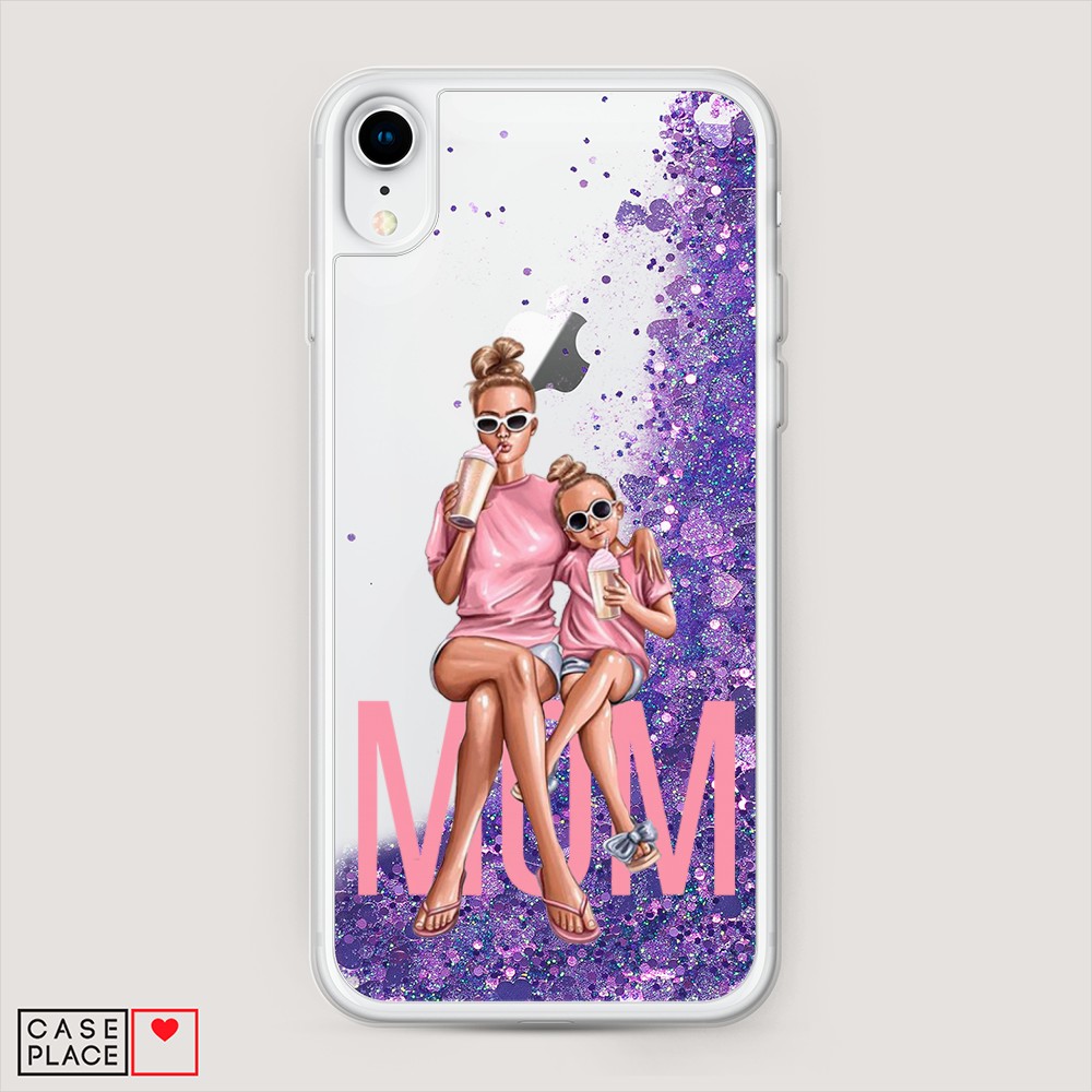 

Жидкий чехол с блестками "Lovely mom" на Apple iPhone XR (10R), 12092-1