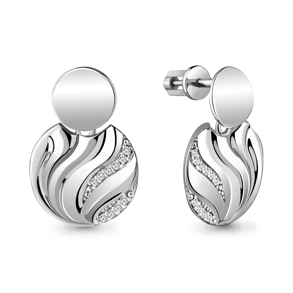 

Серьги подвески из серебра с фианитом Aquamarine 48278А_925_р, 48278А_925_р