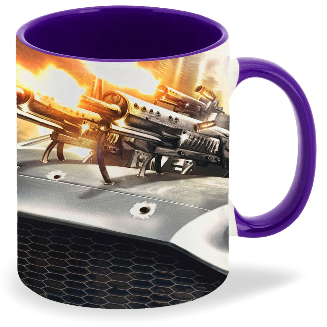 фото Кружка coolpodarok full auto 2 battlelines выстрелы из пулемёта гильзы авто