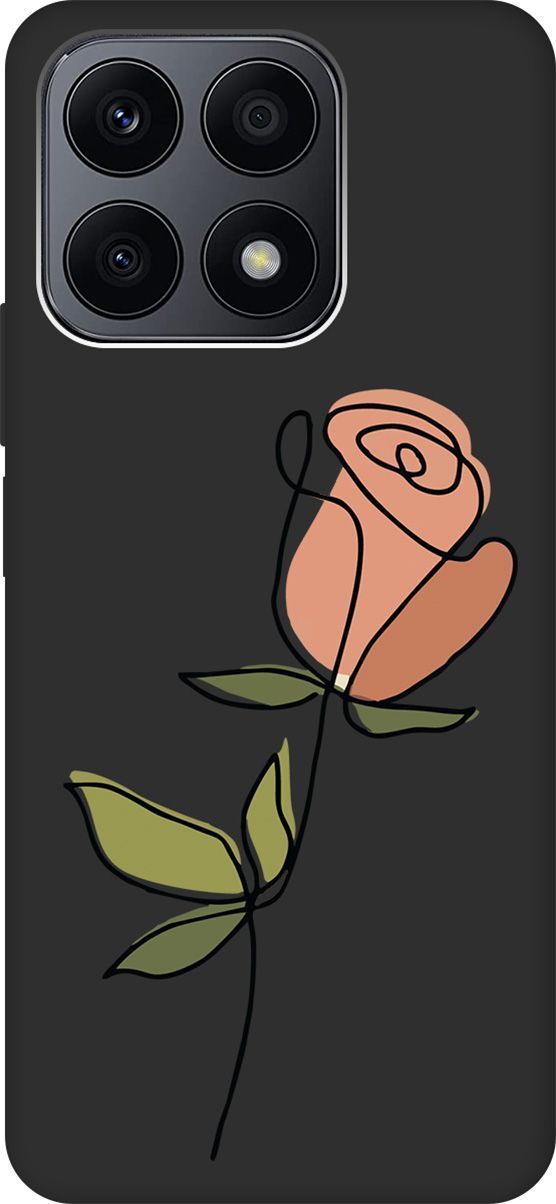 

Матовый Soft Touch силиконовый чехол на Honor X8a с 3D принтом "Rose" черный, Черный;зеленый, 158895