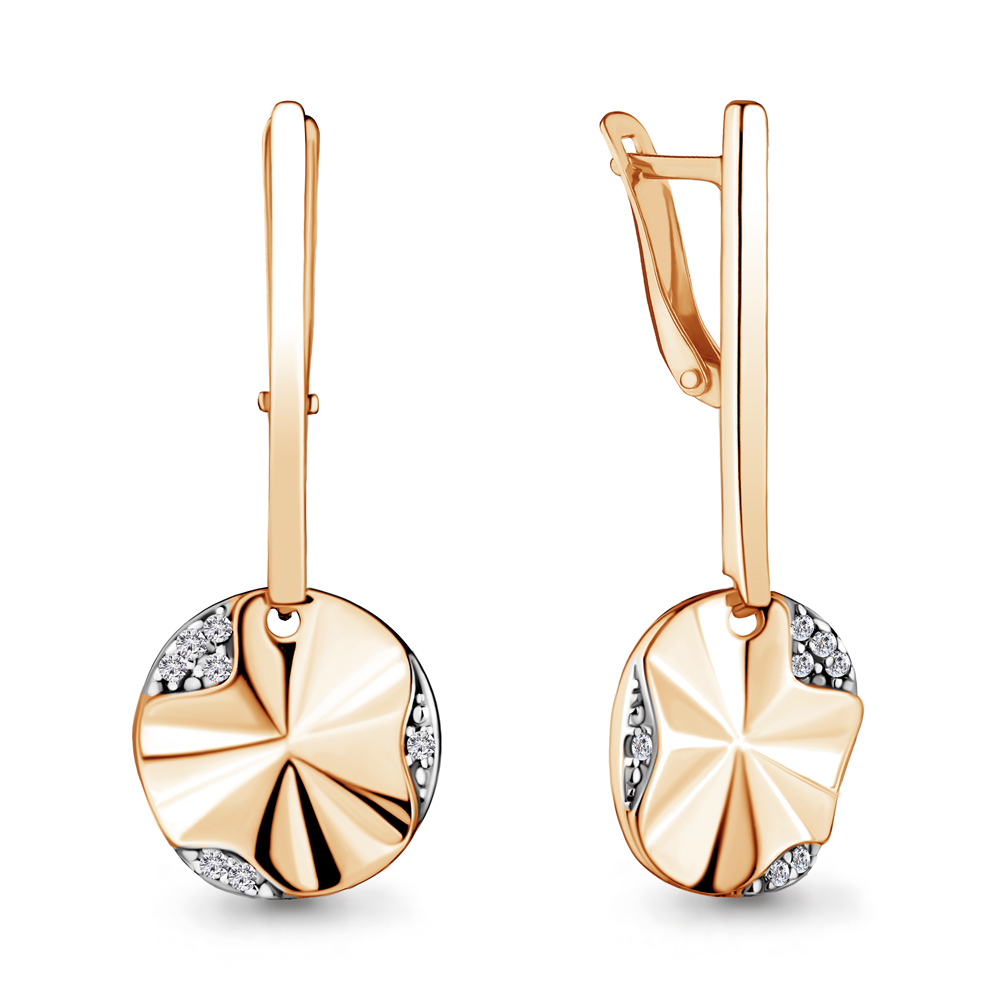 

Серьги подвески из серебра с фианитом Aquamarine 48280А_925_з, 48280А_925_з