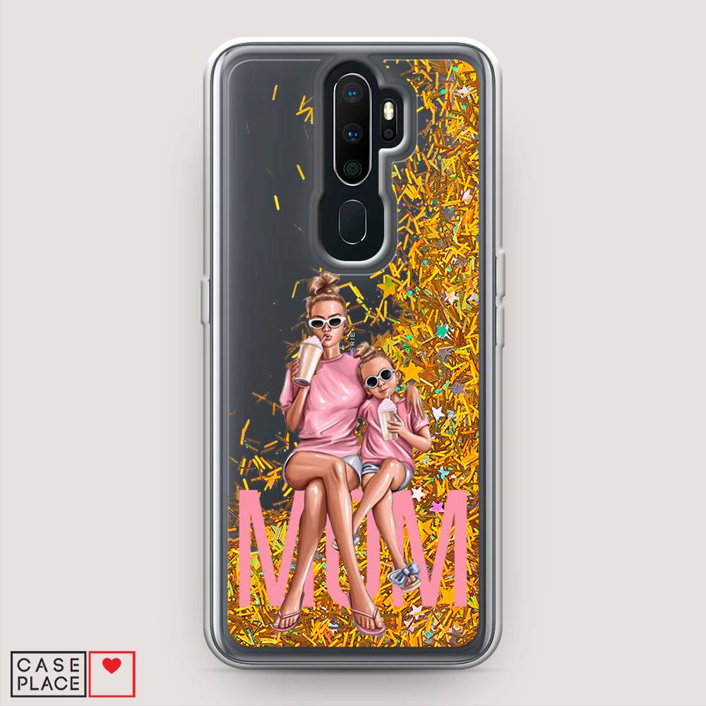 

Жидкий чехол с блестками "Lovely mom" на Oppo A5 (2020), 251390-1