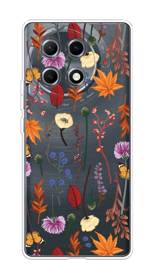 

Чехол на Tecno Camon 30S Pro "Orange Purple flowers", Оранжевый;красный;розовый;желтый;прозрачный, 309550-1