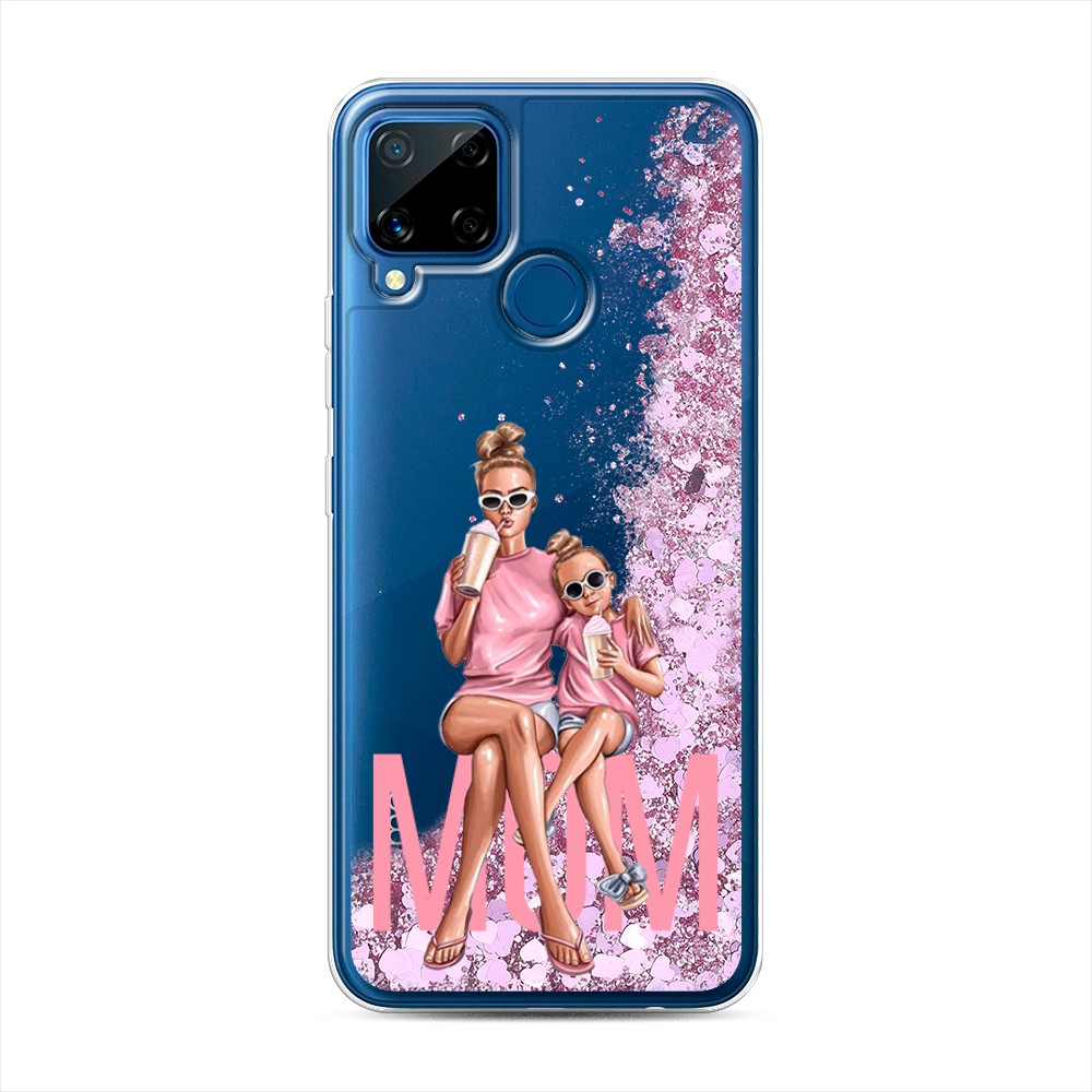 

Жидкий чехол с блестками "Lovely mom" на Realme C15, 255094-1