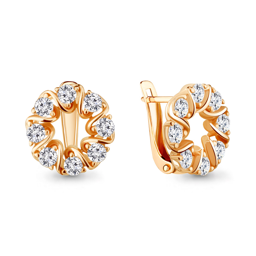 

Серьги из серебра с фианитом Aquamarine 48285А_925_з, 48285А_925_з