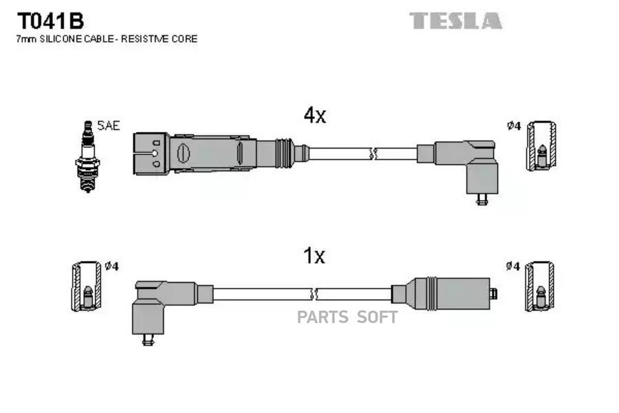 

TESLA T041B Провода зажигания