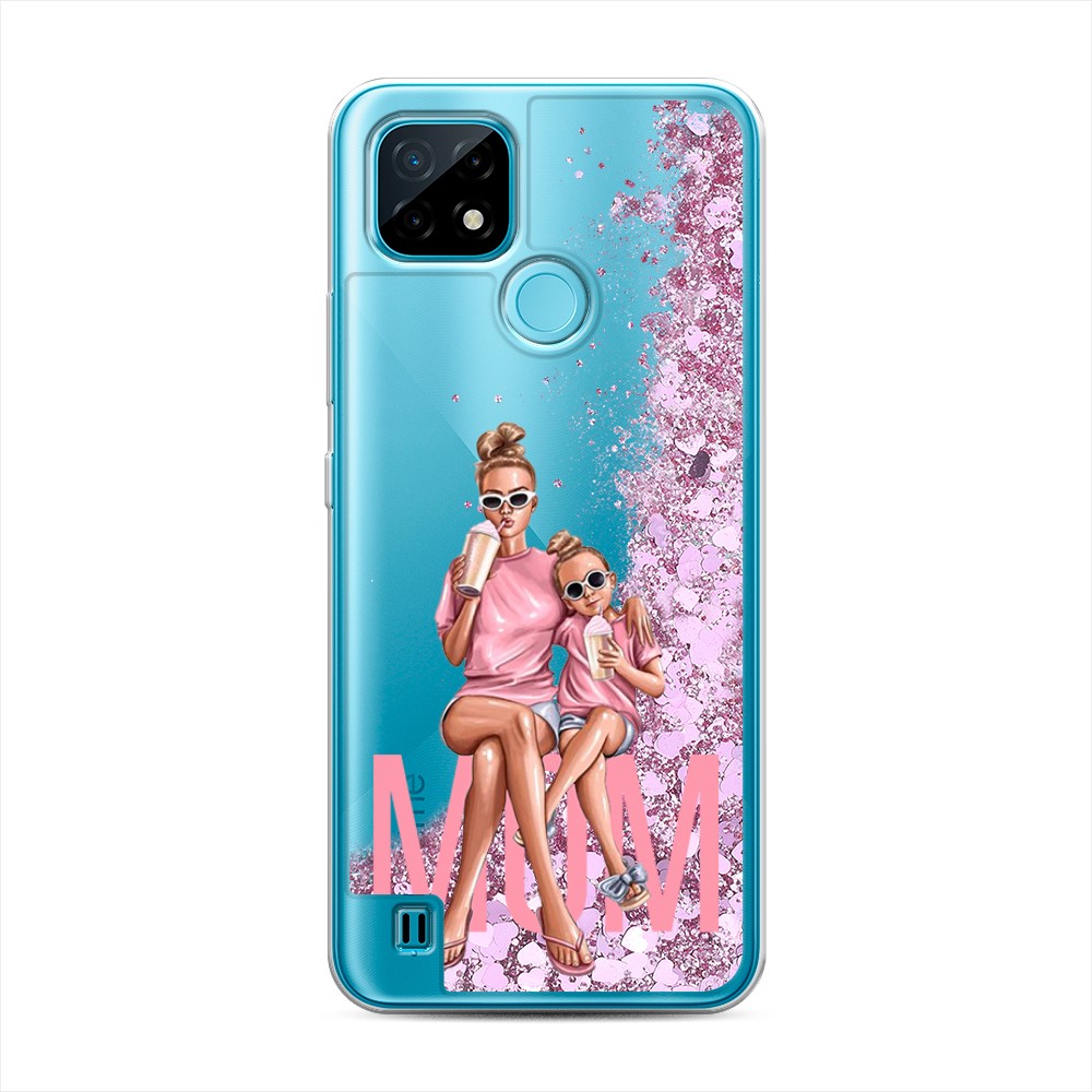 

Жидкий чехол с блестками "Lovely mom" на Realme C21, 254994-1