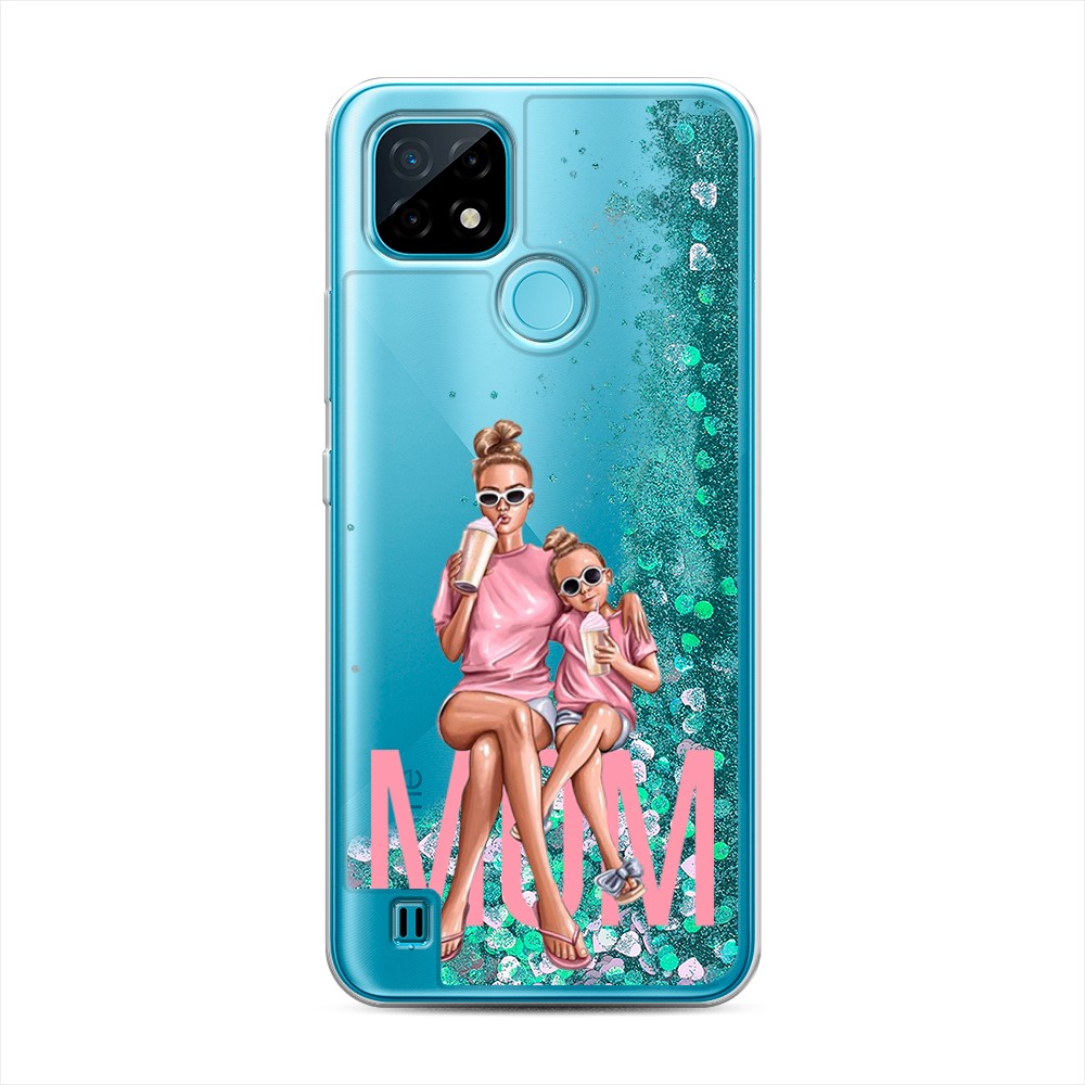 

Жидкий чехол с блестками "Lovely mom" на Realme C21