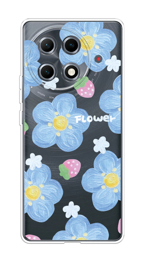 

Чехол на Tecno Camon 30S Pro "Цветы и клубники", Прозрачный;голубой;белый, 309550-1