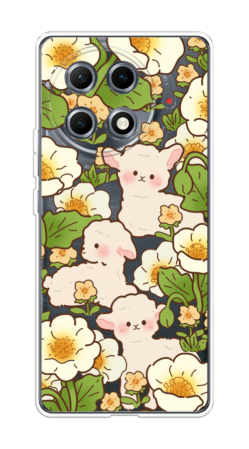 

Чехол на Tecno Camon 30S Pro "Овечки в цветах", Зеленый;бежевый, 309550-1