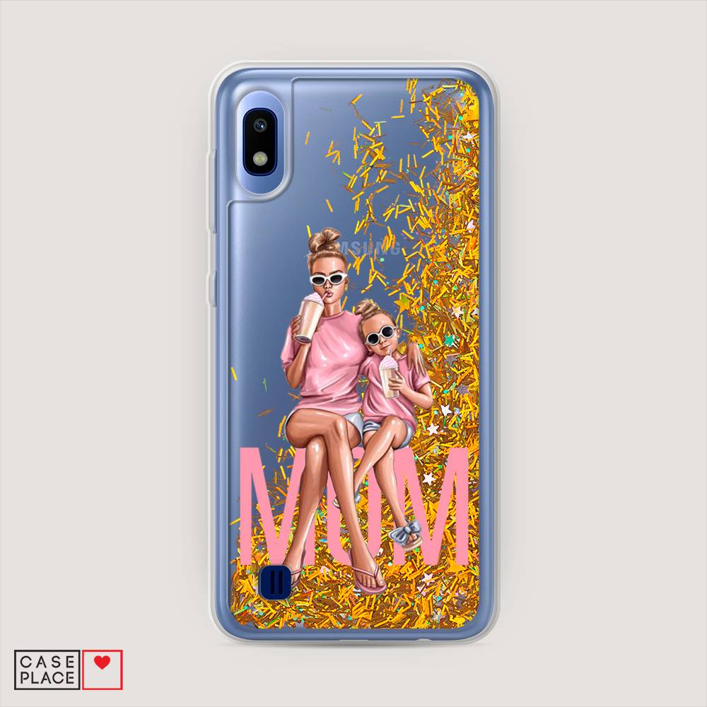 

Жидкий чехол с блестками "Lovely mom" на Samsung Galaxy A10, 27990-1