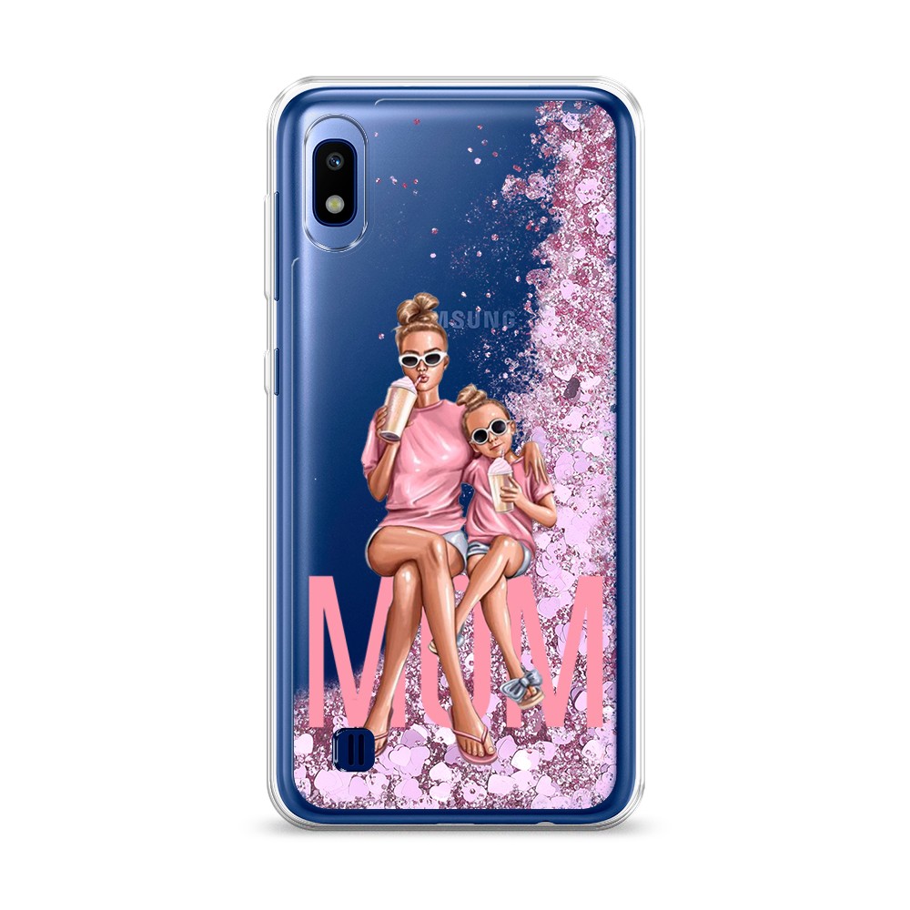 

Жидкий чехол с блестками "Lovely mom" на Samsung Galaxy A10, 27994-1