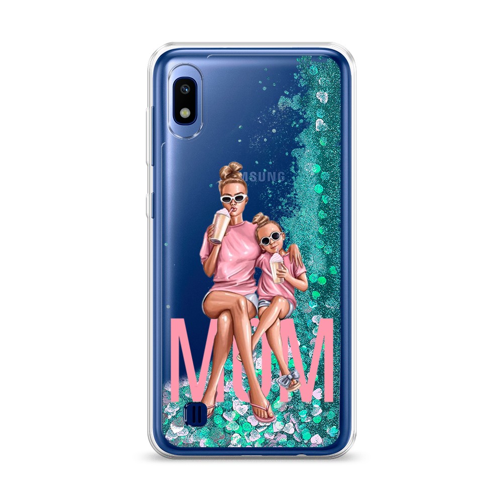 

Жидкий чехол с блестками "Lovely mom" на Samsung Galaxy A10