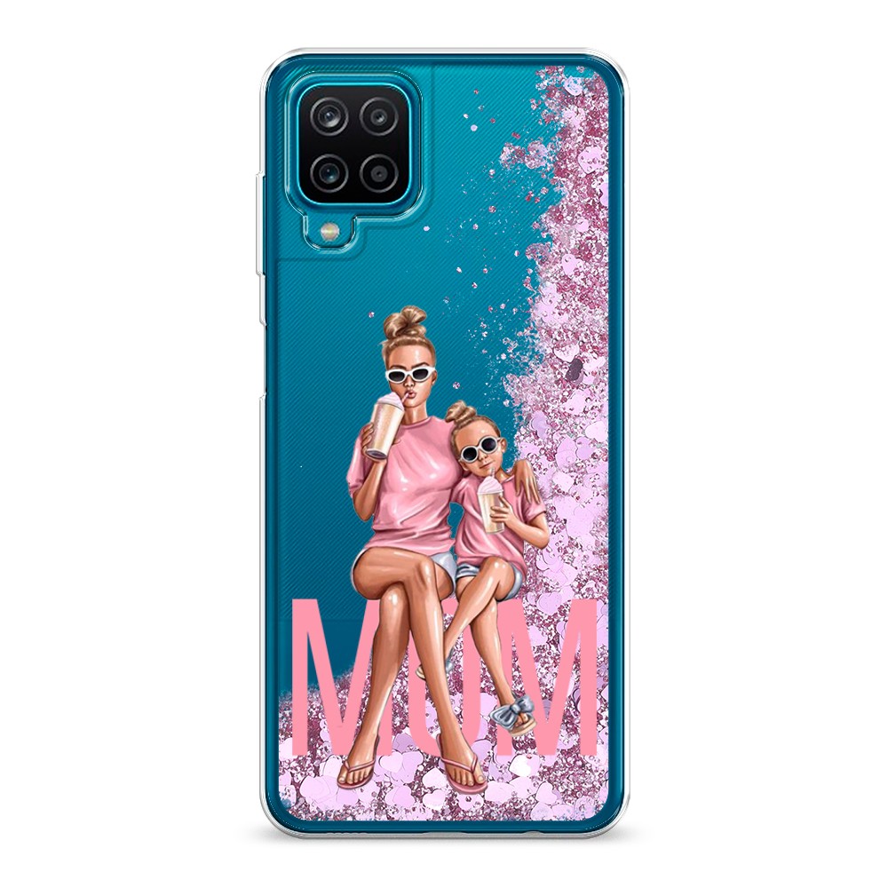 

Жидкий чехол с блестками "Lovely mom" на Samsung Galaxy A12