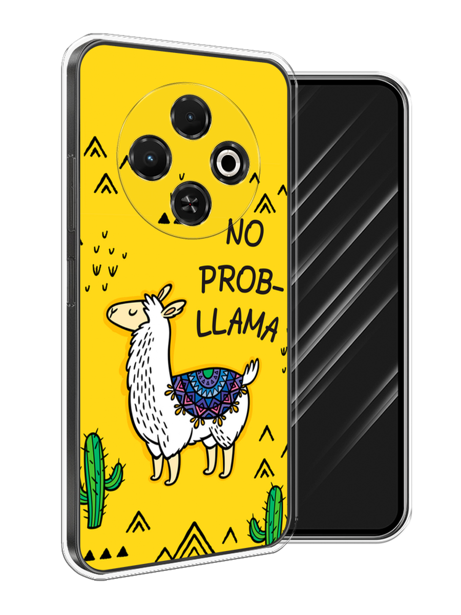 

Чехол Awog на Tecno Spark 30C "No probLLama", Желтый;черный;синий, 309250-1