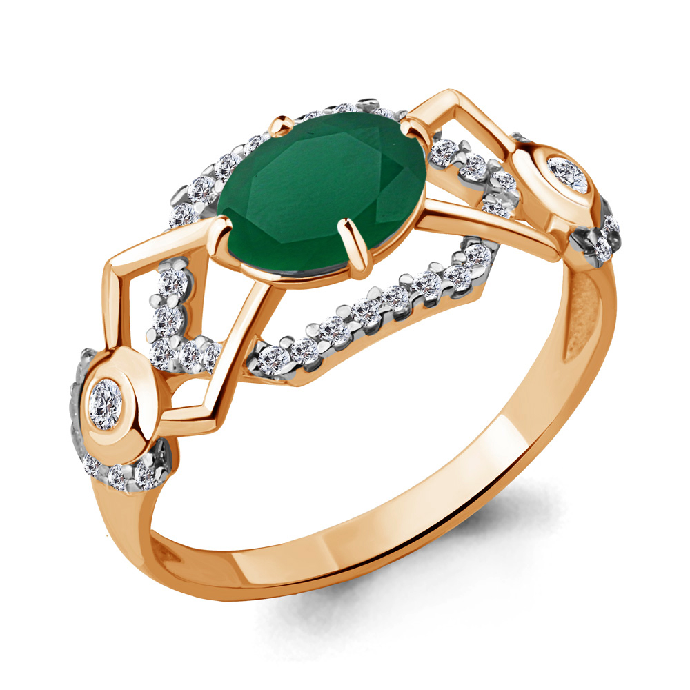 

Кольцо из серебра с агатом р.  Aquamarine 6558209А_925_з, 6558209А_925_з