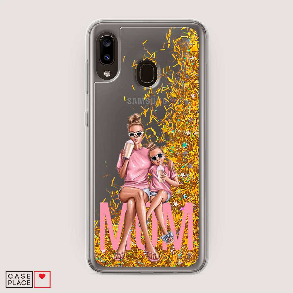 

Жидкий чехол с блестками "Lovely mom" на Samsung Galaxy A30, 27590-1