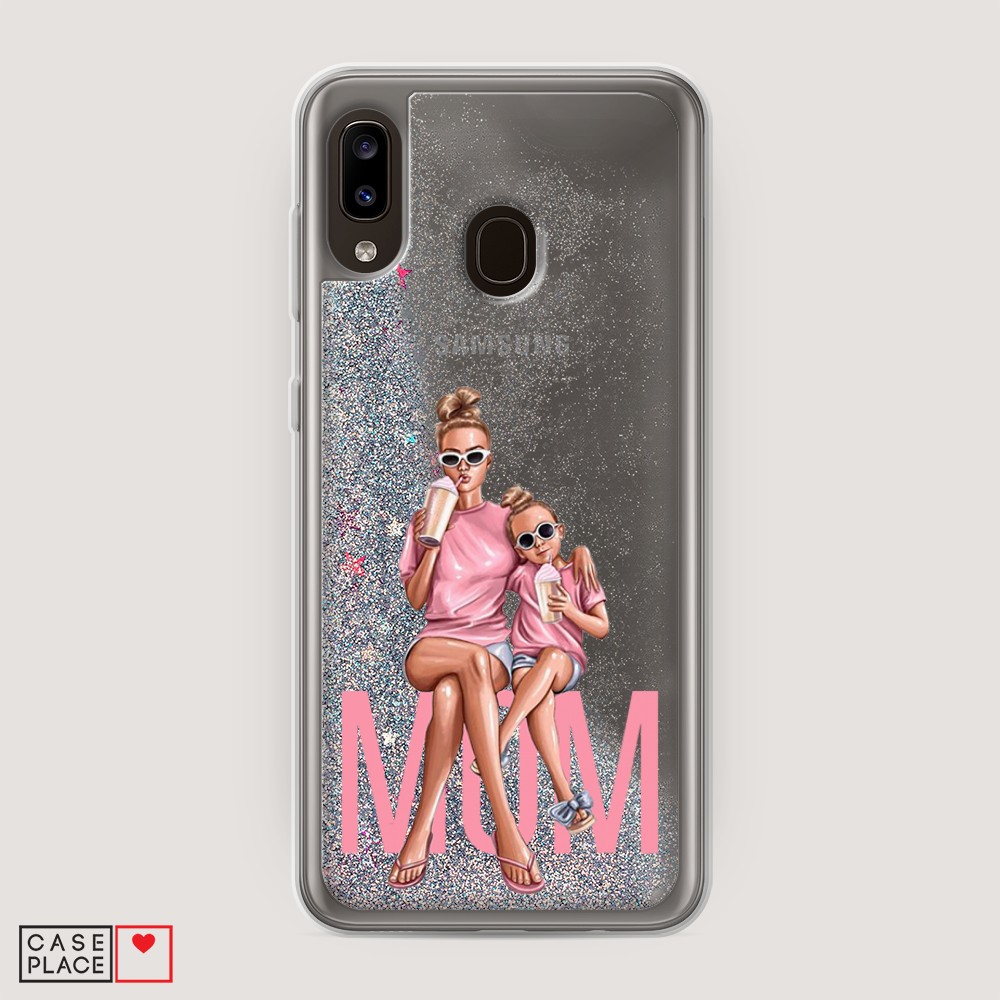 

Жидкий чехол с блестками "Lovely mom" на Samsung Galaxy A30, 27591-1