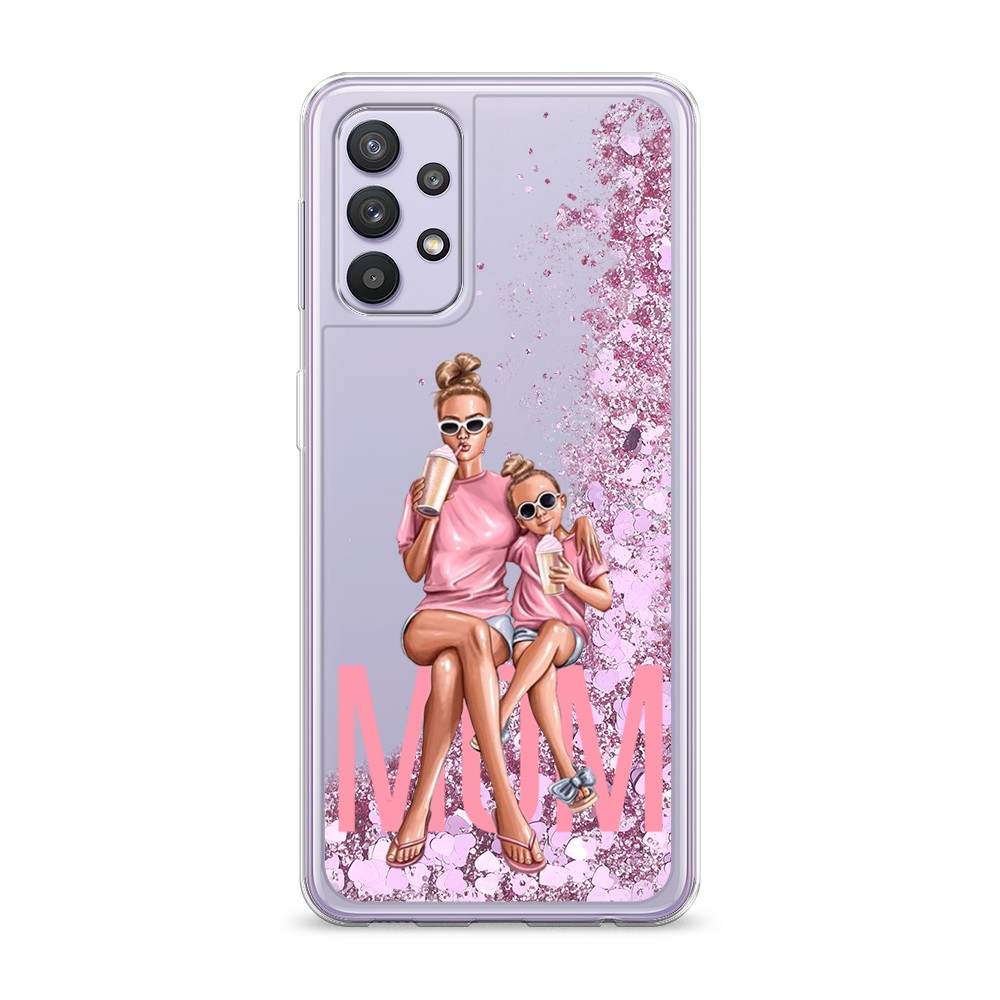 

Жидкий чехол с блестками "Lovely mom" на Samsung Galaxy A32