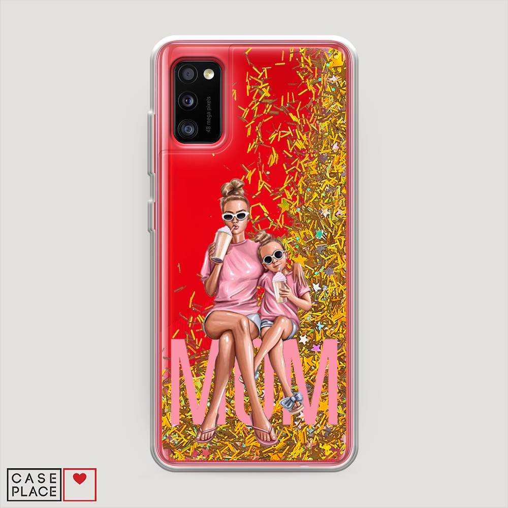 фото Жидкий чехол с блестками "lovely mom" на samsung galaxy a41 awog