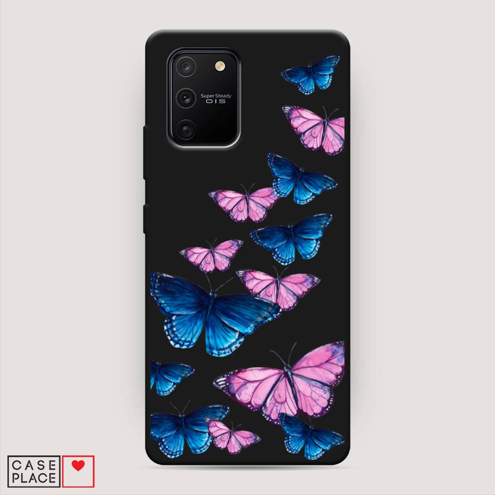 фото Матовый силиконовый чехол "полет бабочек" на samsung galaxy a91 awog