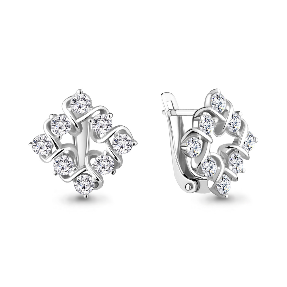 

Серьги из серебра с фианитом Aquamarine 48288А_925_р, 48288А_925_р