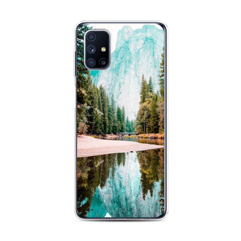 

Чехол Awog на Samsung Galaxy M31s / Самсунг M31s "Горы 11", Зеленый;голубой, 2101450-4