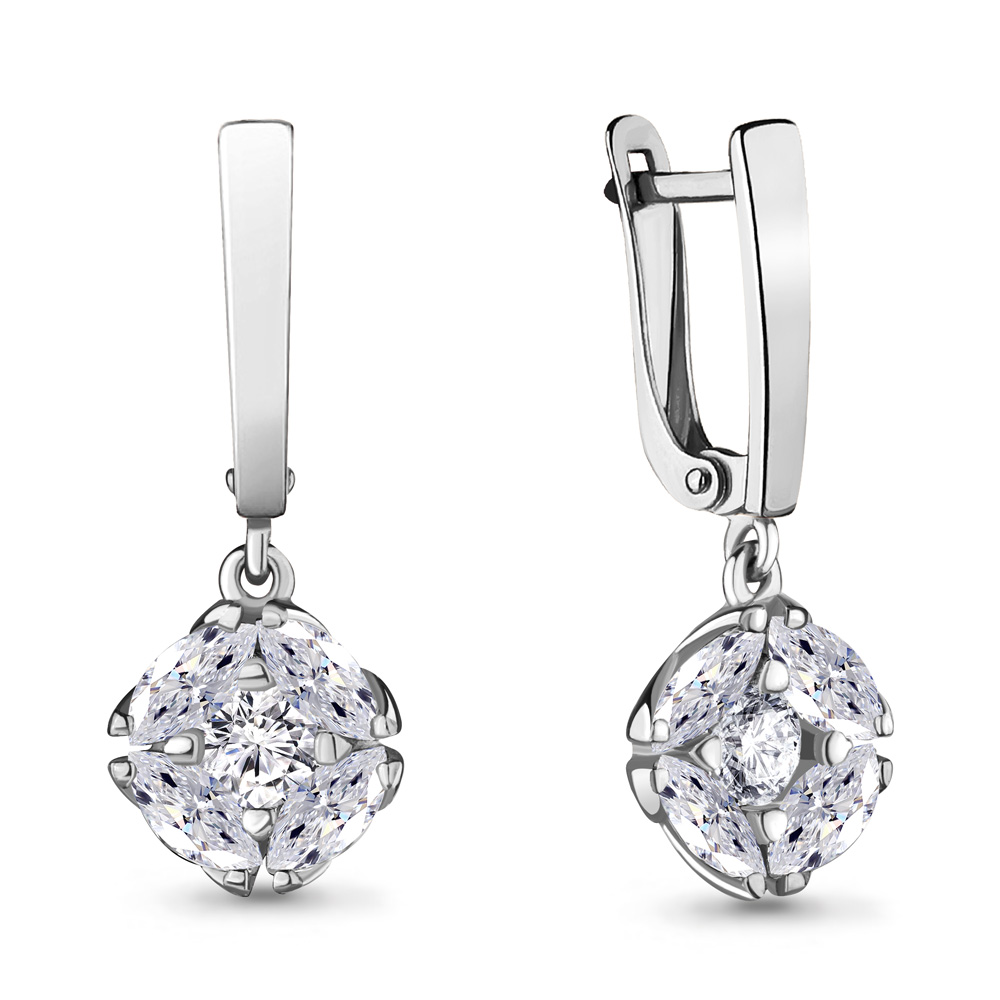 

Серьги подвески из серебра с фианитом Aquamarine 48294_925_р, 48294_925_р