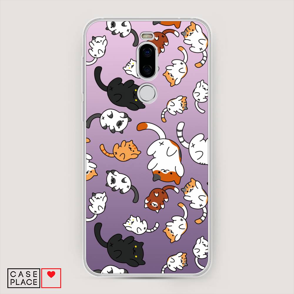 

Чехол Awog на Meizu X8 "Котопад", Фиолетовый;белый, 72950-7