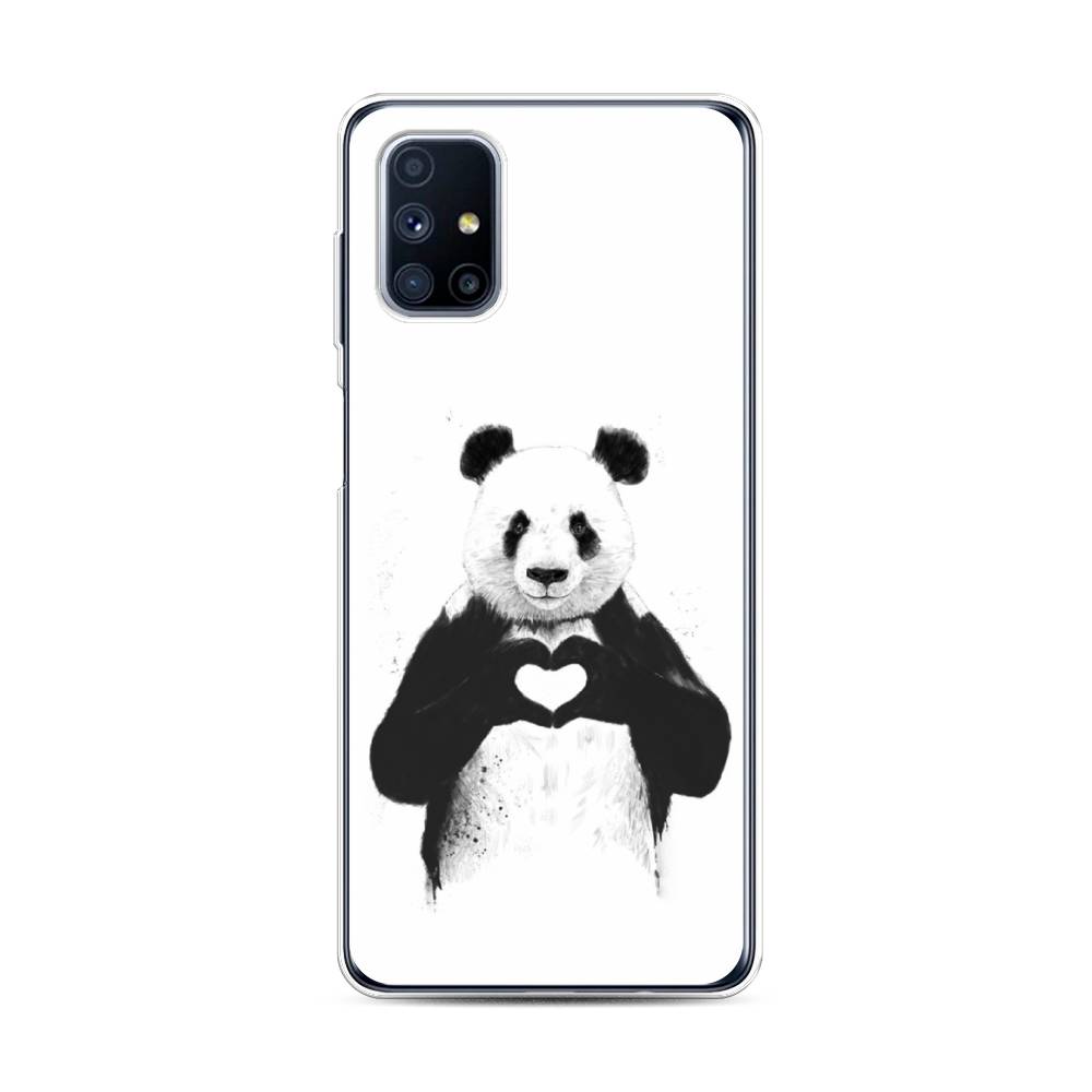 

Чехол Awog на Samsung Galaxy M31s / Самсунг M31s "Панда love", Серебристый, 2101450-10