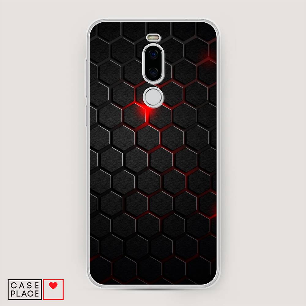 фото Чехол awog "фон соты красные" для meizu x8