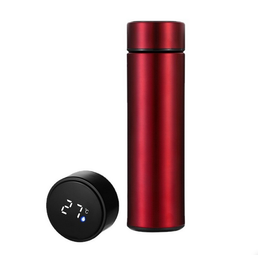 Умный термос DeU’s Smart Cup,с lCD дисплеем температуры,термобутылка,500мл,сталь, красный