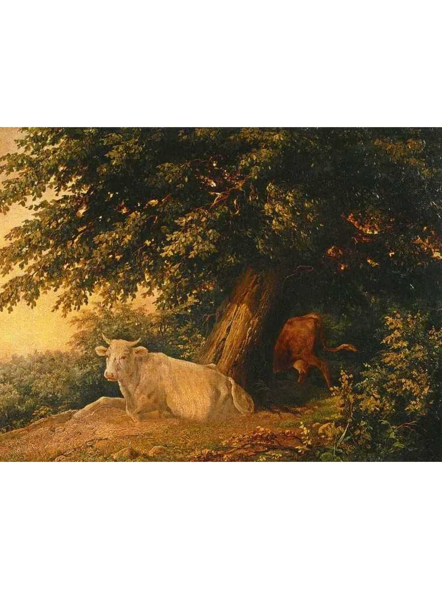 

Постер DRABS A3 Лебедев Михаил Иванович Пейзаж с коровами