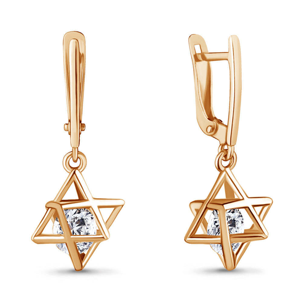 

Серьги подвески из серебра с фианитом Aquamarine 48297_925_з, 48297_925_з