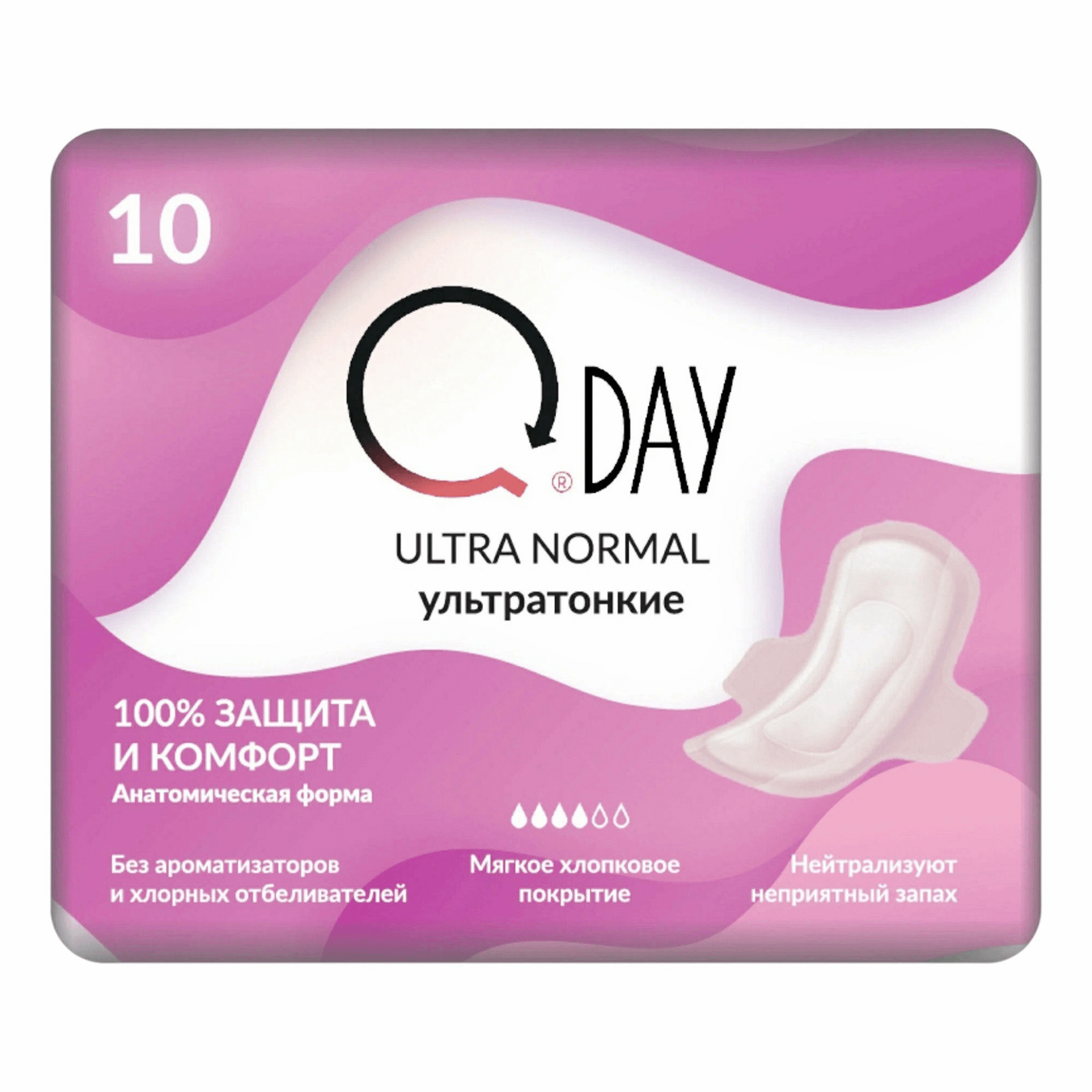 

Прокладки гигиенические Qday Ultra Normal 10 шт, Белый
