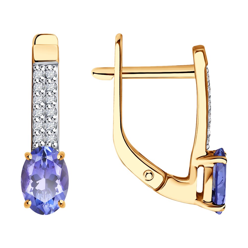 

Серьги из красного золота Diamant 51-220-02312-3, бриллиант/танзанит, 51-220-02312-3
