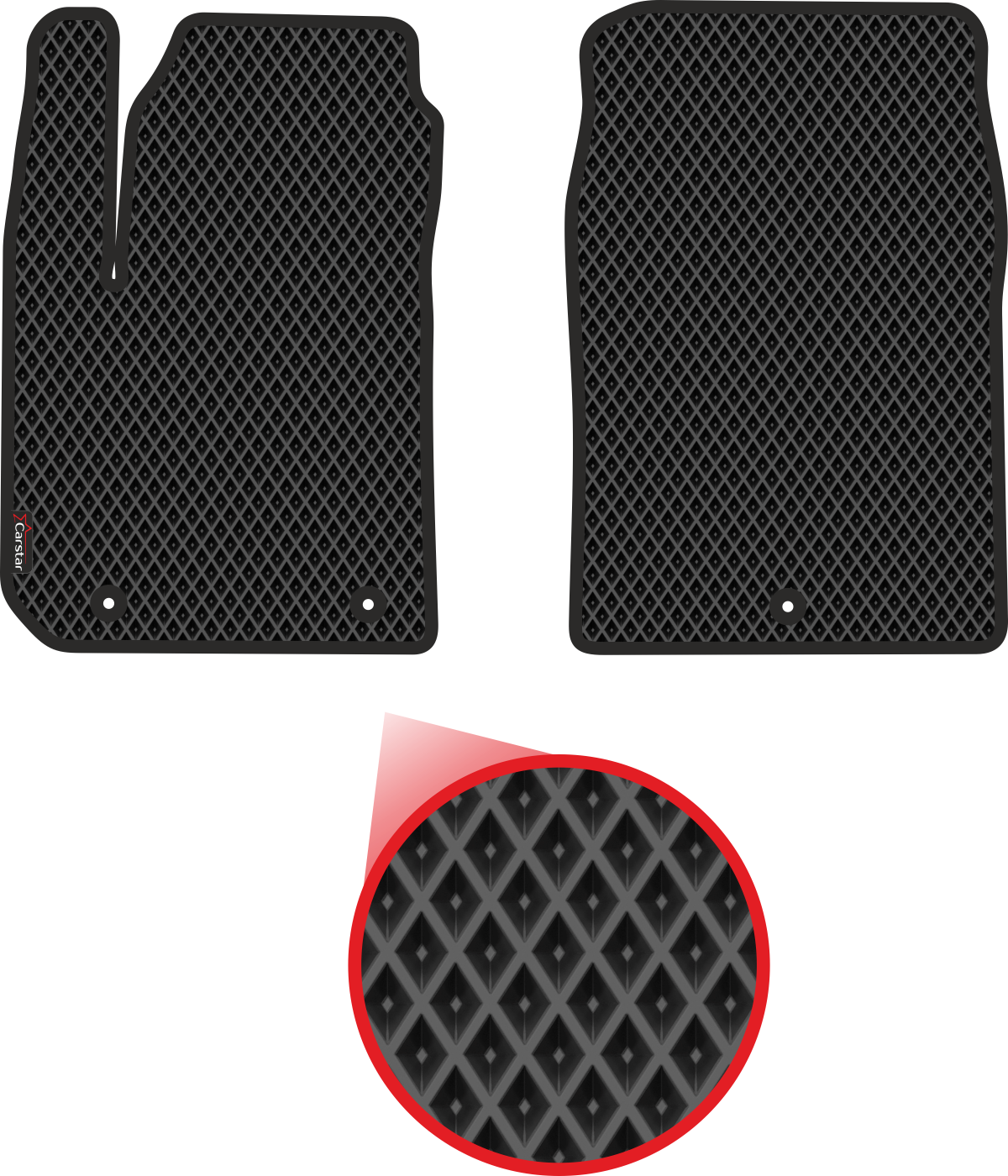 

Комплект ковриков Kupi-Kovrik EVA передние для Kia Picanto III (2017->), чёрные, EVA-F-179