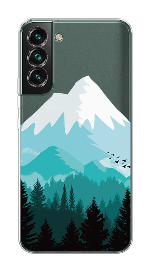 

Чехол на Samsung Galaxy S22 "Синяя снежная гора", Белый;голубой, 2103850-2