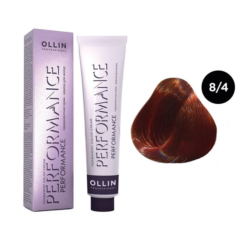 Краска для волос Ollin Professional Permanent Color 8/4 Светло-русый медный 60 мл в горнице моей светло