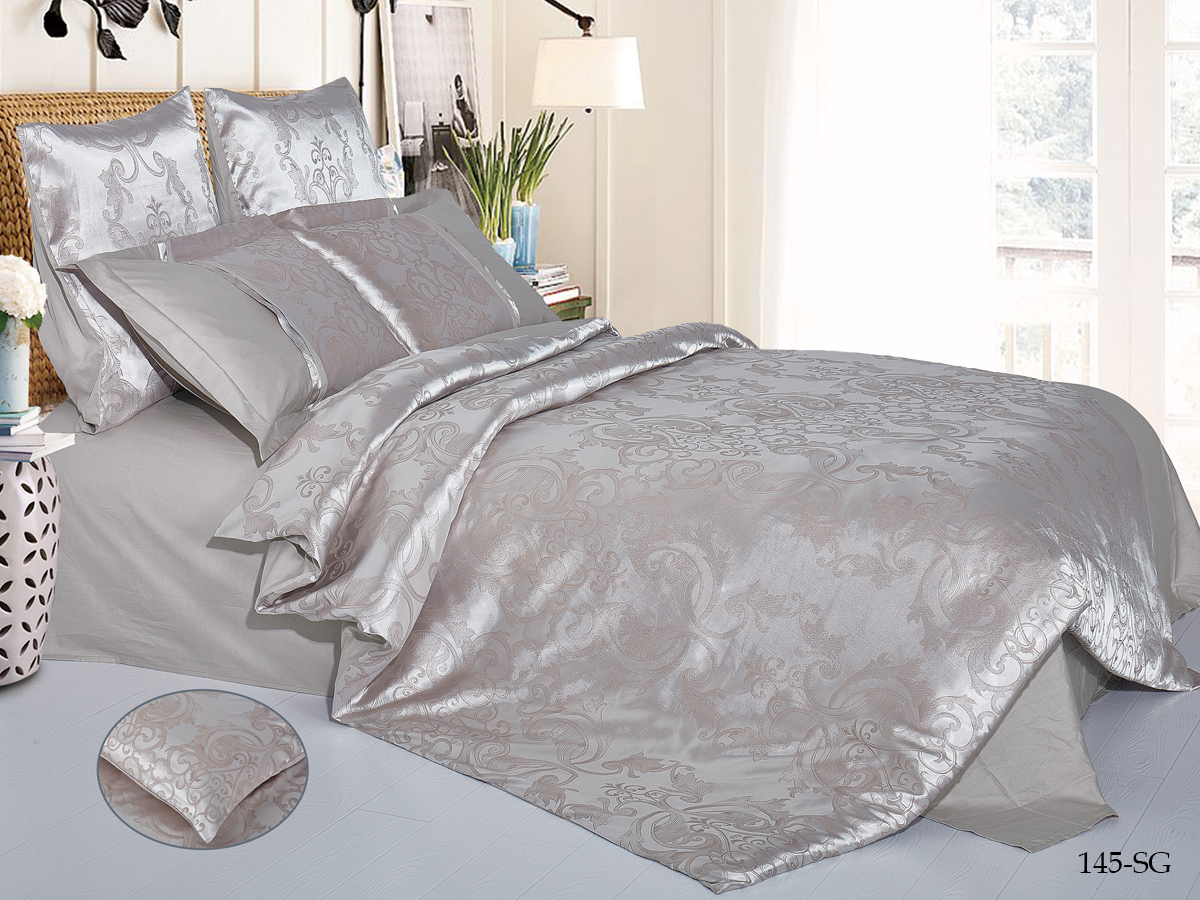 фото Постельное белье cleo "satin jacquard" двуспальный 21/145-sg