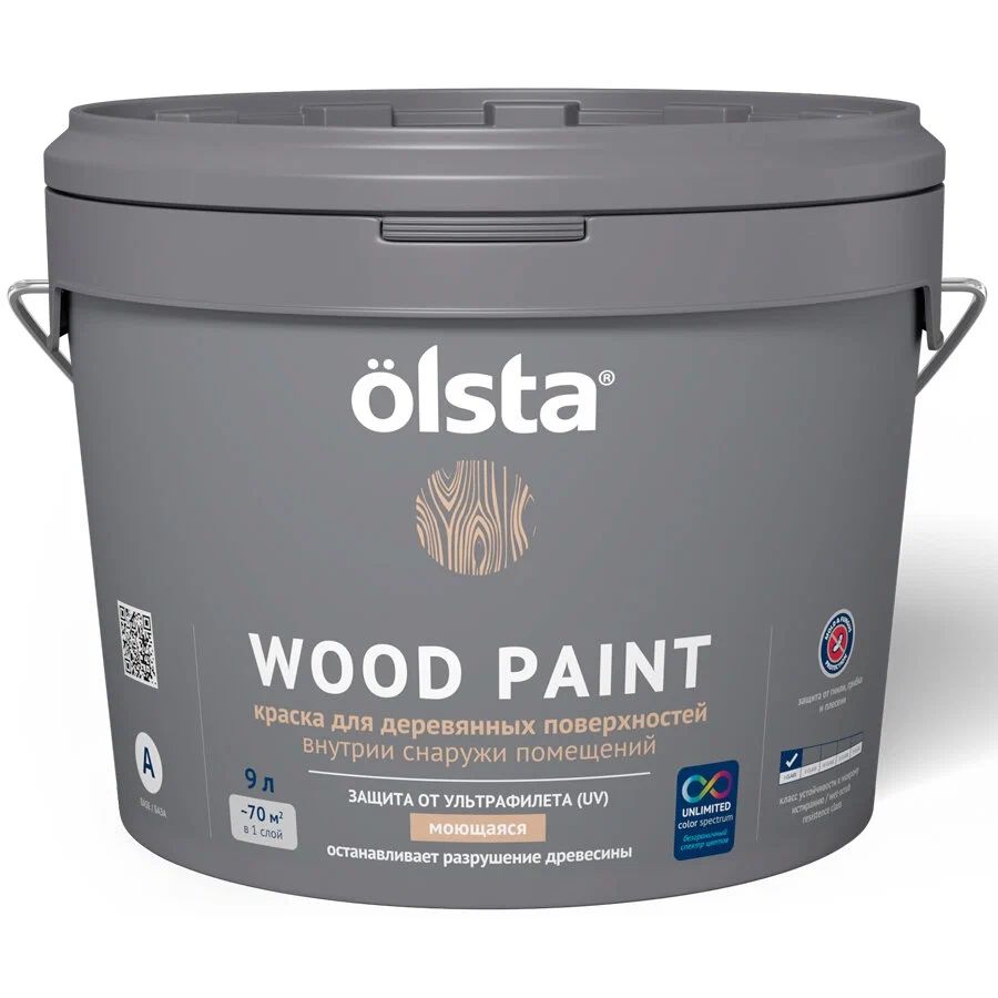 фото Краска olsta wood paint база a, 9 л