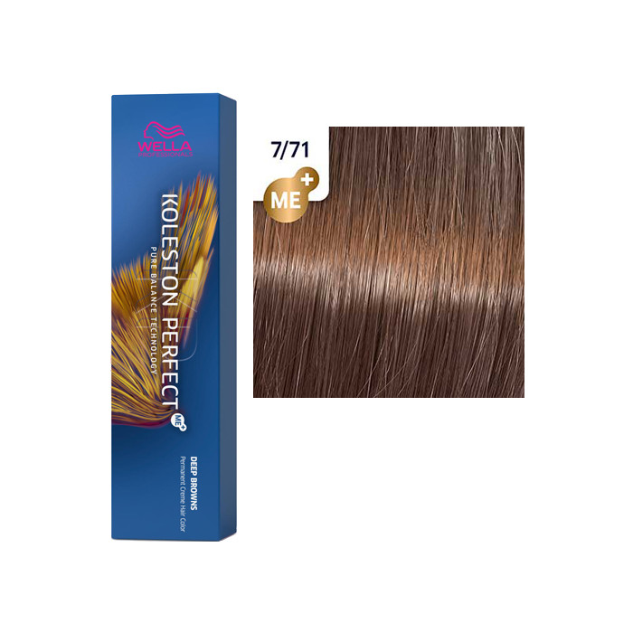 Краска для волос Wella Koleston Perfect Me+ Deep Brown 7/71 Янтарная куница 60 мл лайнер для глаз loreal perfect slim 003 brown