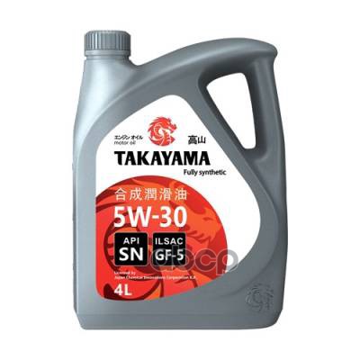 фото Масло моторное takayama 5w30 gf-5 sn синт 4л пластик takayama арт. 605552