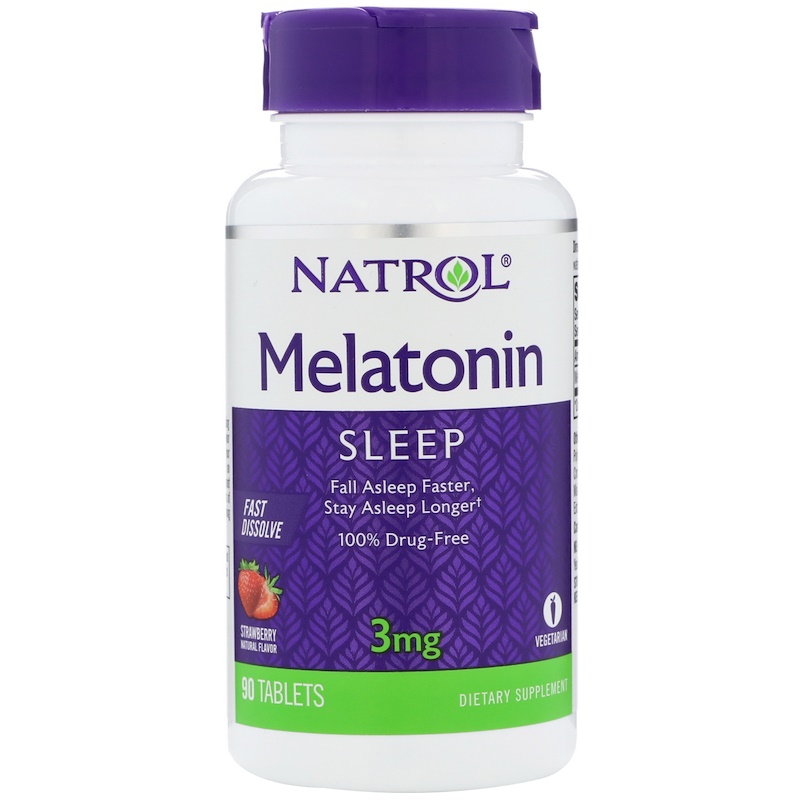 Natrol Melatonin 3 mg Fast Dissolve, 90 таб, вкус: клубника
