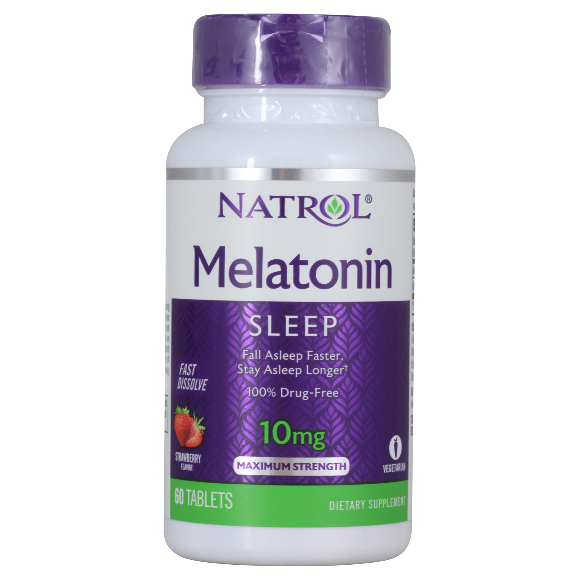 фото Natrol melatonin fast dissolve 10 мг, 60 таб, вкус: клубника